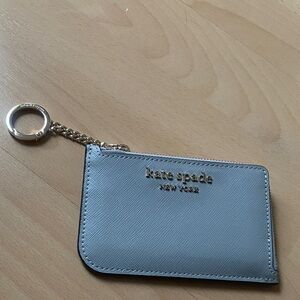 NWOT Kate Spade Light Blue Card Holder with Keychain